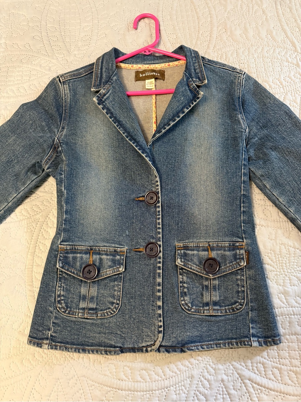 Hollister Blue Denim Blazer Jacket